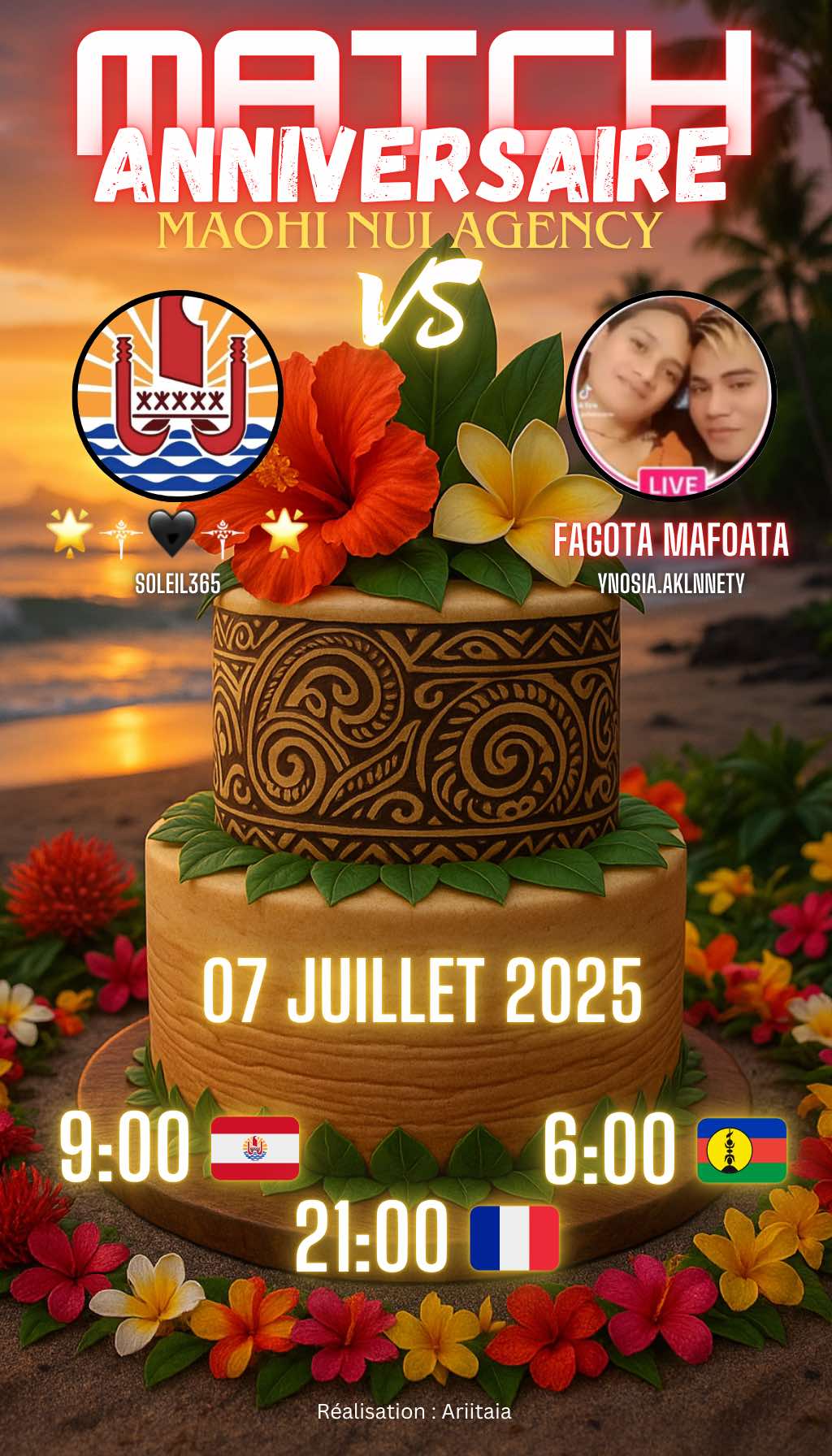 Match TikTok Live Anniversaire